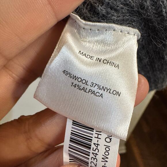 Quince Gray Baby Alpaca Wool Quarter Zip Sweater Size Large - Picture 8 of 8